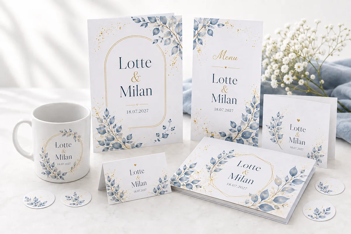Huwelijksdrukwerk voor Lotte en Milan in één bijpassende stijl